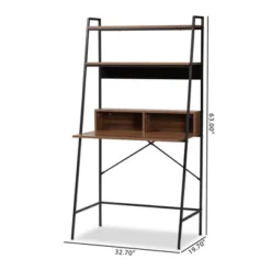 Palmira Wood And Metal Desk With Shelves Walnut Brown/Black - Baxton Studio -Outlet Baxton Studio Store GUEST bda09556 d0b4 45af aad3 a204145d5ec7