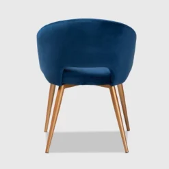 Vianne Velvet Upholstered Metal Dining Chair Navy Blue/Gold - Baxton Studio -Outlet Baxton Studio Store GUEST bf0d9870 7e2b 4873 9a3b e56d67eaedac