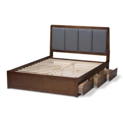 Brannigan Modern And Contemporary Fabric Upholstered Walnut Finished Storage Platform Bed Gray/Brown - Baxton Studio -Outlet Baxton Studio Store GUEST bf5ed7e2 a8b9 4edb a5a6 d7b130b9e57d