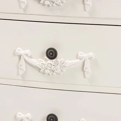 Callen Wood 3 Drawer Nightstand White - Baxton Studio 5 Callen Wood 3 Drawer Nightstand White - Baxton Studio - Image 5