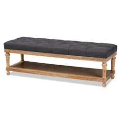 Linda Linen Fabric Upholstered Washed Wood Storage Bench - Baxton Studio -Outlet Baxton Studio Store GUEST bfc1cc99 e934 4088 96da 7b95dc6f63b7