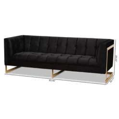 Ambra Velvet Upholstered And Button Tufted Sofa Black/Gold - Baxton Studio -Outlet Baxton Studio Store GUEST bfd4c992 1f50 4956 9c67 bbc96e8d2488