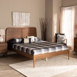 Kassidy Wood Platform Bed Walnut Brown - Baxton Studio -Outlet Baxton Studio Store GUEST c02c6f0d 9ee6 4e13 a0df 0c8c9a67032d