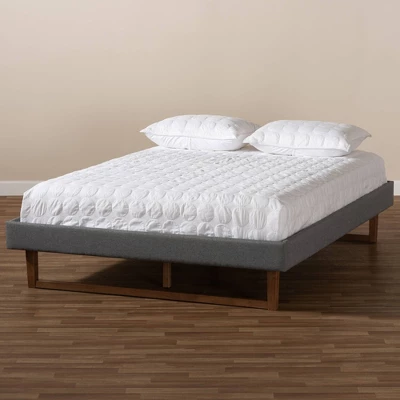 Liliya Walnut Finished Wood Platform Bed Frame - Baxton Studio 2 Liliya Walnut Finished Wood Platform Bed Frame - Baxton Studio - Image 2