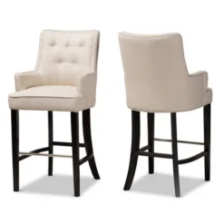 2pc Aldon Upholstered And Wood Bar Stool Set - Baxton Studio -Outlet Baxton Studio Store GUEST c0a6a259 5f7d 4c57 851b defecccf4ed4
