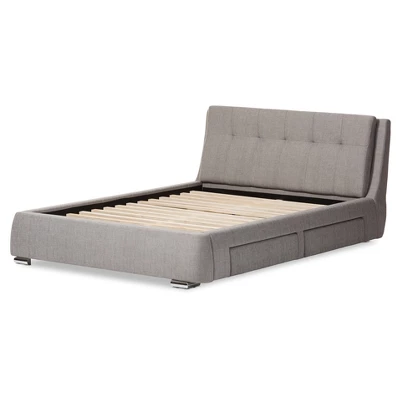 King Camile Modern And Contemporary Fabric Upholstered 4 Drawer Storage Platform Bed Gray - Baxton Studio 3 King Camile Modern And Contemporary Fabric Upholstered 4 Drawer Storage Platform Bed Gray - Baxton Studio - Image 3