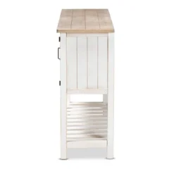 Deacon And Wood 2 Door Dining Room Buffet White/Brown - Baxton Studio -Outlet Baxton Studio Store GUEST c123cd66 4b0e 4afd 900b 251a068a04ca