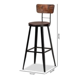 Set Of 2 Kenna Wood And Metal Finished Metal Barstools Brown/Black - Baxton Studio 11 Set Of 2 Kenna Wood And Metal Finished Metal Barstools Brown/Black - Baxton Studio -Outlet Baxton Studio Store GUEST c129c781 9537 4840 868e 81d9a4aa470c