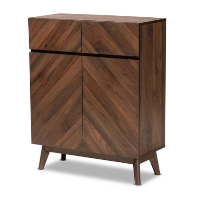Hartman Wood Shoe Cabinet Walnut Brown - Baxton Studio 2 Hartman Wood Shoe Cabinet Walnut Brown - Baxton Studio - Image 2