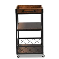 Capri Oak And Finished Mobile Metal Bar Cart With Stemware Rack Brown - Baxton Studio 15 Capri Oak And Finished Mobile Metal Bar Cart With Stemware Rack Brown - Baxton Studio -Outlet Baxton Studio Store GUEST c2483d77 0901 4108 a668 3d5532909de7