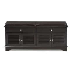 Leo Modern And Contemporary Wood 2 Drawer Shoe Storage Bench Dark Brown - Baxton Studio -Outlet Baxton Studio Store GUEST c24def8a 1693 454e 852a 8b0c8b5841d5