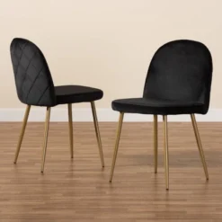 2pc Fantine Metal Dining Chair Set - Baxton Studio -Outlet Baxton Studio Store GUEST c292fdea f6a7 45cf 9792 3a8fd84e5823