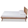 Full Nura Wood And Synthetic Rattan Platform Bed Walnut Brown - Baxton Studio