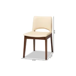 2pc Afton Faux Leather Upholstered And Wood Dining Chair Set - Baxton Studio -Outlet Baxton Studio Store GUEST c37292ea 5d68 41c7 9f23 7f1b9e8420fc