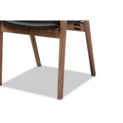 2pc Harland Faux Leather Upholstered And Wood Dining Chair Set - Baxton Studio -Outlet Baxton Studio Store GUEST c3d0ce5b 15a3 4f26 8b25 ffcdda962b35