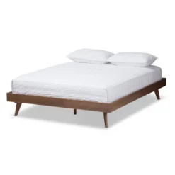 Jacob Mid - Century Modern Walnut Finished Solid Wood Bed Frame - Baxton Studio -Outlet Baxton Studio Store GUEST c4a0181e e907 4ab6 a827 f6a541314b0e