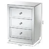 Baxton Studio Lina Mirrored 3 Drawer Nightstand Bedside Table Silver - BaxtonStudio