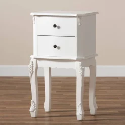 2 Drawer Sophia Wood Nightstand White - Baxton Studio -Outlet Baxton Studio Store GUEST c562dfb1 7865 473f 9223 e393658a70e7