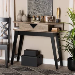 Wales Wood 1 Drawer Console Table Light Brown - Baxton Studio -Outlet Baxton Studio Store GUEST c5b09e07 bf92 470e a54d 046fc416d25f