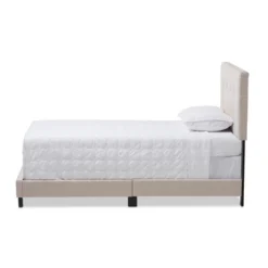 Twin Brookfield Modern And Contemporary Fabric Upholstered Bed Beige - Baxton Studio