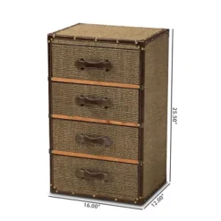 Owen Fabric Upholstered 4 Drawer Accent Storage Cabinet Brown - Baxton Studio -Outlet Baxton Studio Store GUEST c66e7a26 e315 4297 bc25 a3b618c16157