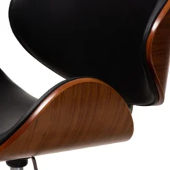 Baxton Studio Ambrosio Faux Leather Upholstered Chrome Finished Metal Adjustable Office Chair Black - BaxtonStudio -Outlet Baxton Studio Store GUEST c678c082 0beb 4ea9 93a8 afe450a75b63