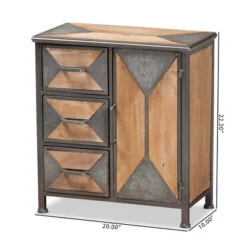 Laurel Wood 3 Drawer Cabinet Gray/Brown - Baxton Studio -Outlet Baxton Studio Store GUEST c6917f2b 22de 48f9 8f3b ff7d0d394170