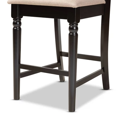 2pc Ramiro Wood Counter Height Barstools - Baxton Studio 4 2pc Ramiro Wood Counter Height Barstools - Baxton Studio - Image 4
