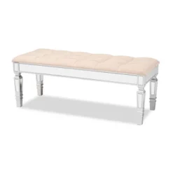 Hedia Fabric Upholstered And Wood Accent Bench - Baxton Studio -Outlet Baxton Studio Store GUEST c6ed9c81 fa8f 4321 93ab dc96d345cde3