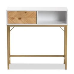 Giona Two-Tone Wood And Metal 1 Drawer Console Table White/Gold - Baxton Studio 11 Giona Two-Tone Wood And Metal 1 Drawer Console Table White/Gold - Baxton Studio -Outlet Baxton Studio Store GUEST c70c7337 47d1 40f8 8e90 557a2c9fb3a9