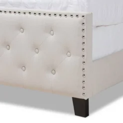 Marion Fabric Upholstered Button Tufted Panel Bed - Baxton Studio -Outlet Baxton Studio Store GUEST c77ef94d 83f5 46a7 944e b246c9626cb7