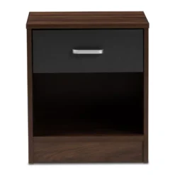 Hansel 1 Drawer And Finished Nightstand Brown/Gray - Baxton Studio -Outlet Baxton Studio Store GUEST c78bcad9 f640 4582 8d5e ee5140a1c22f