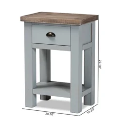 Hastin Two-Tone Wood 1 Drawer Nightstand Brown/Gray - Baxton Studio -Outlet Baxton Studio Store GUEST c82b9de9 2fa4 4e72 a0cd 9689f08398ac