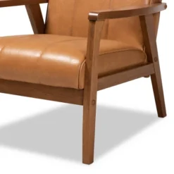 Nikko Mid-Century Faux Leather Upholstered Wood Lounge Chair Walnut/Brown - Baxton Studio 11 Nikko Mid-Century Faux Leather Upholstered Wood Lounge Chair Walnut/Brown - Baxton Studio -Outlet Baxton Studio Store GUEST c877b7d5 125b 4970 87e3 eb46dd1c1f3c