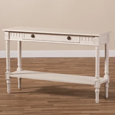Ariella Whitewashed 1 Drawer Console Table White - Baxton Studio 8 Ariella Whitewashed 1 Drawer Console Table White - Baxton Studio - Image 8
