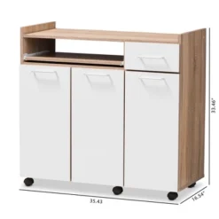 Charmain Modern And Contemporary Light Oak And Finish Kitchen Cabinet White/Brown - Baxton Studio -Outlet Baxton Studio Store GUEST c907c759 982c 49b9 b7d1 e92e013168bd