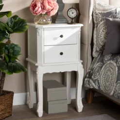 2 Drawer Sophia Wood Nightstand White - Baxton Studio -Outlet Baxton Studio Store GUEST c92f3cf2 7a88 4c9e ad60 024b8dfbe213