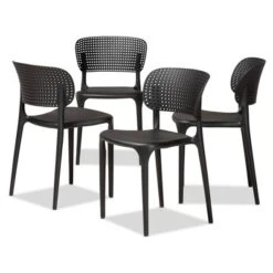 4pc Rae Plastic Stackable Dining Chair Set - Baxton Studio -Outlet Baxton Studio Store GUEST c98a16f9 a2cf 46ab a786 065c6269bd68