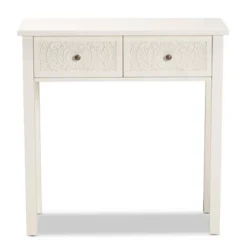 Lambert Wood 2 Drawer Console Table White - Baxton Studio -Outlet Baxton Studio Store GUEST cbd57746 4ab2 457f 8f0d 2c609e589946