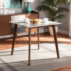 Kaylee Wood Dining Table White/Brown - Baxton Studio -Outlet Baxton Studio Store GUEST cbe47258 8c9d 46b7 bf02 041cb07d9bb1