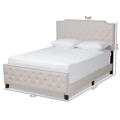 Marion Fabric Upholstered Button Tufted Panel Bed - Baxton Studio -Outlet Baxton Studio Store GUEST cbeecee9 26ad 4ebc b000 c40e665d1c82
