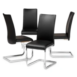 Set Of 4 Cyprien Modern And Contemporary Faux Leather Upholstered Dining Chairs - Baxton Studio -Outlet Baxton Studio Store GUEST cbf5d9c5 92fb 40c5 976e 9c90c39d90d1
