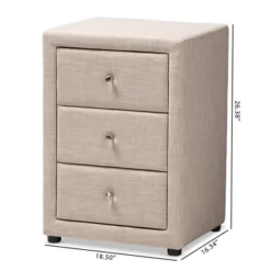 Tessa 3 Drawer Nightstand - Baxton Studio -Outlet Baxton Studio Store GUEST cbfc1bf5 1c15 485a 95bf 3c0cd1e002ba