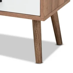 Hubbard Two-Tone Wood And Metal 1 Drawer Nightstand Natural Brown/Black/White - Baxton Studio -Outlet Baxton Studio Store GUEST cc00ab6e ef88 4ef8 9412 82a98329dc34