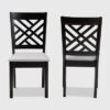2pc Caron Upholstered Wood Dining Chair Set - Baxton Studio