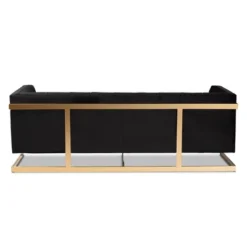 Ambra Velvet Upholstered And Button Tufted Sofa Black/Gold - Baxton Studio -Outlet Baxton Studio Store GUEST ccd12be0 5b68 4fc6 9377 af041bc883a6