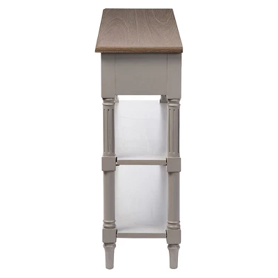 Edouard French Provincial Style Console Table With 2 Drawers - White/Light Brown - Baxton Studio 2 Edouard French Provincial Style Console Table With 2 Drawers - White/Light Brown - Baxton Studio - Image 2