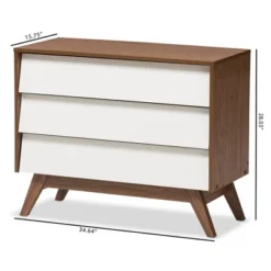 Hildon Mid-Century Modern Wood 3 Drawer Storage Chest Brown - Baxton Studio -Outlet Baxton Studio Store GUEST ce314839 7be1 4890 ae09 e3896f53fabb