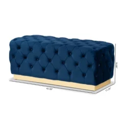 Corrine Velvet Fabric Upholstered And PU Ottoman Gold - Baxton Studio 11 Corrine Velvet Fabric Upholstered And PU Ottoman Gold - Baxton Studio -Outlet Baxton Studio Store GUEST cefb7d08 efa4 471e a50f 9ea840f5e811