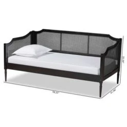 Twin Hancock Wood And Synthetic Rattan Daybed Charcoal - Baxton Studio -Outlet Baxton Studio Store GUEST ceffdb53 1bed 462e 90eb 531ec2590332